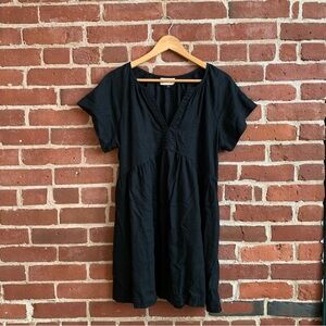 Black Linen Babydoll Dress